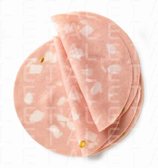 slices of pork sausage with pistachios
