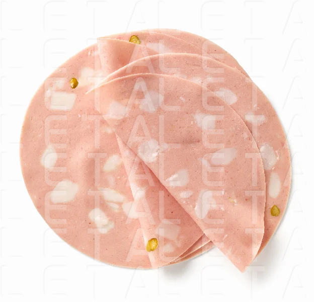 slices of pork sausage with pistachios