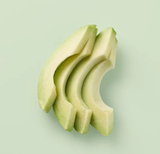 fresh raw avocado slices