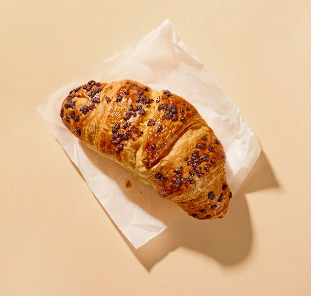 freshly baked chocolate croissant