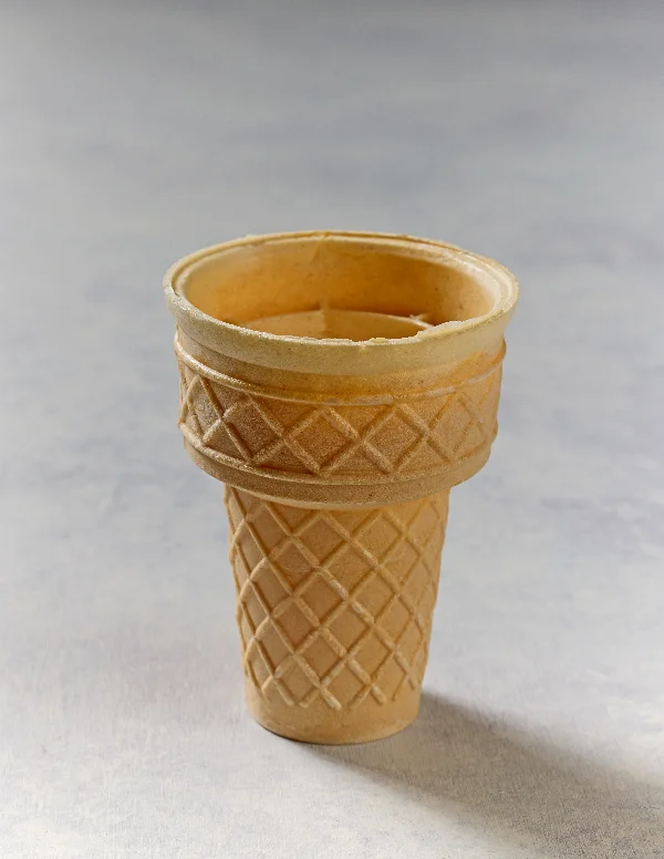 empty ice cream waffle