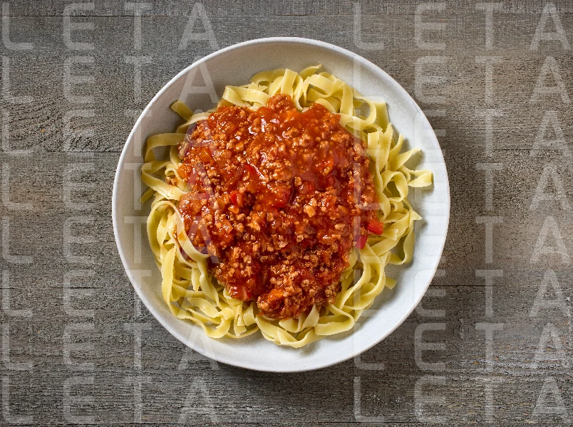 bowl of pasta tagliatelle with bolognese sauce