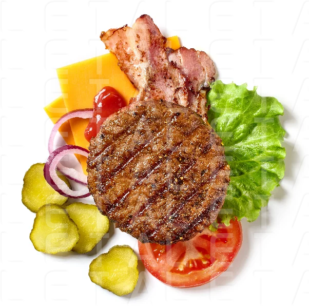 various burger ingredients