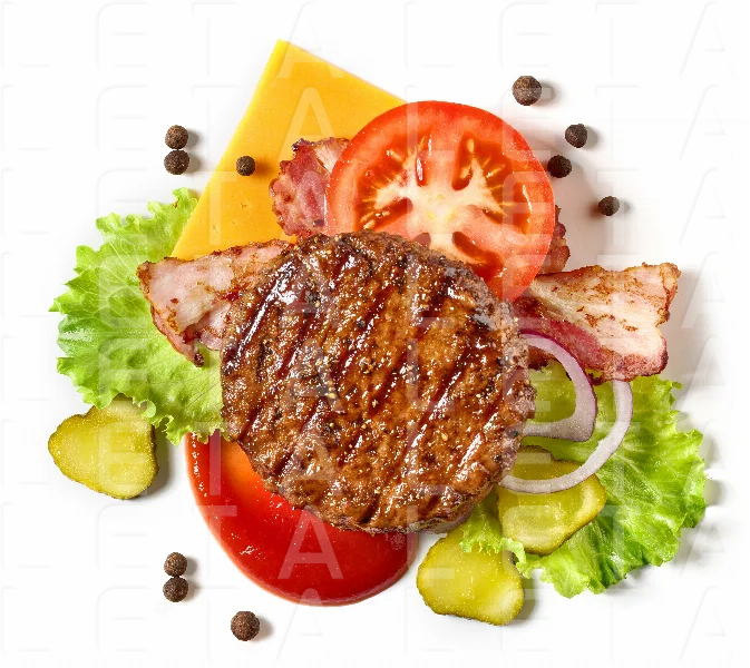 food ingredients on white background