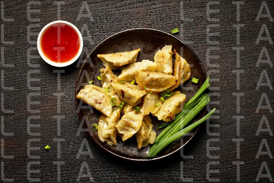 plate of asian dumplings