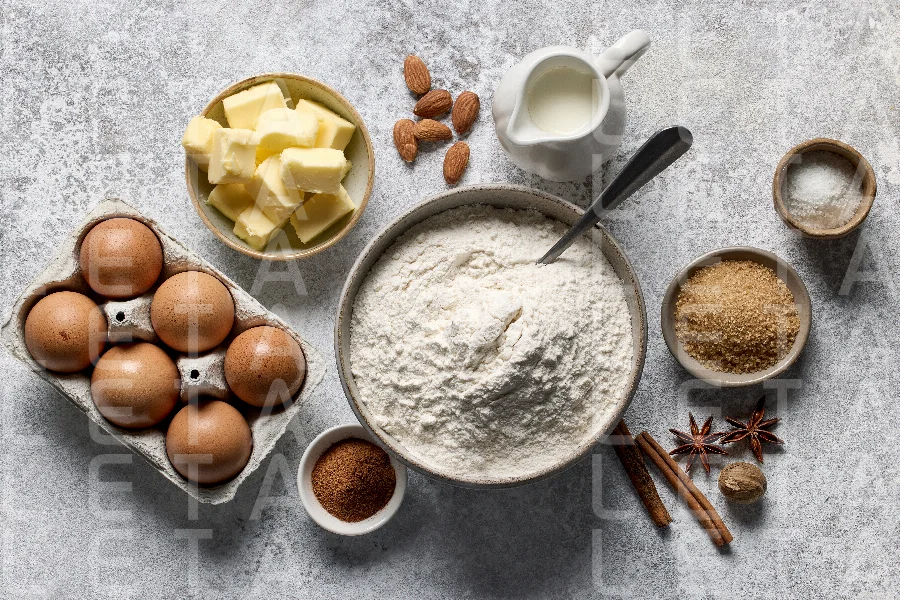 various baking ingredients