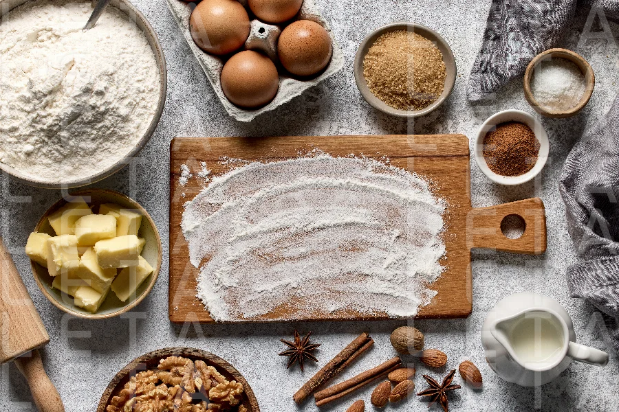 various baking ingredients