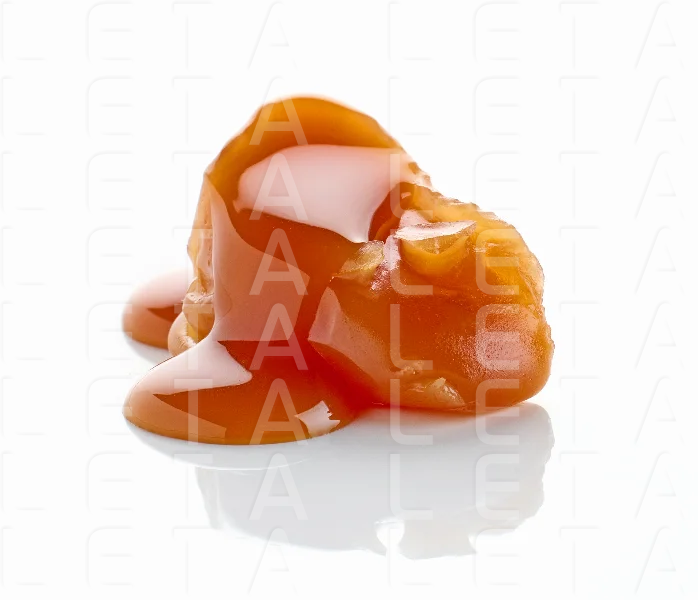 caramel candy with melted caramel sauce