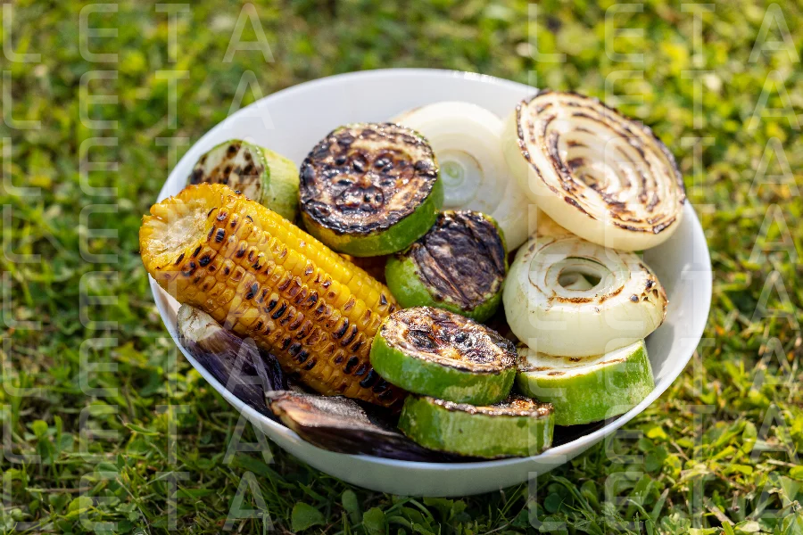 bowl of grilled vegetables