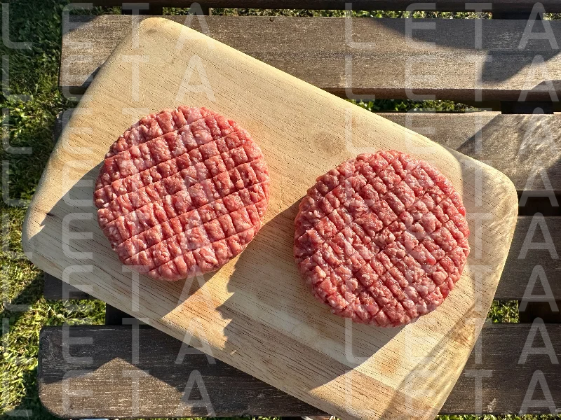 fresh raw burger patty