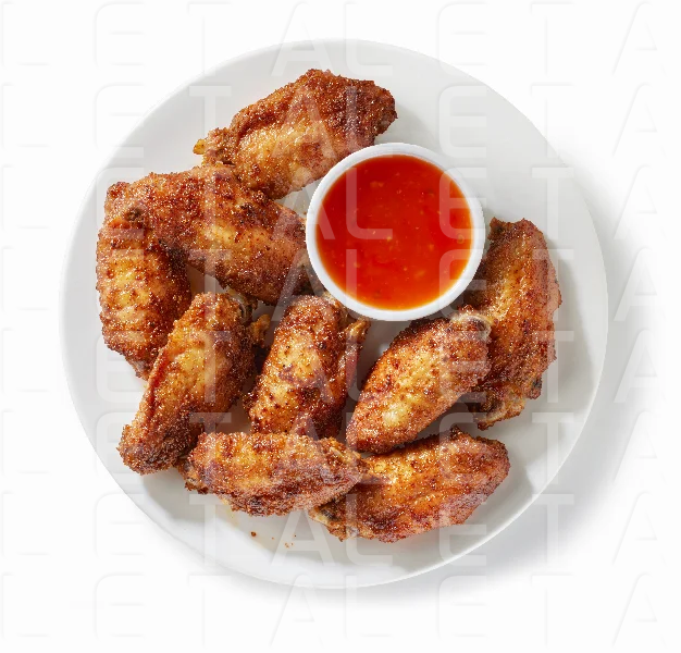 plate of crispy chicken wings