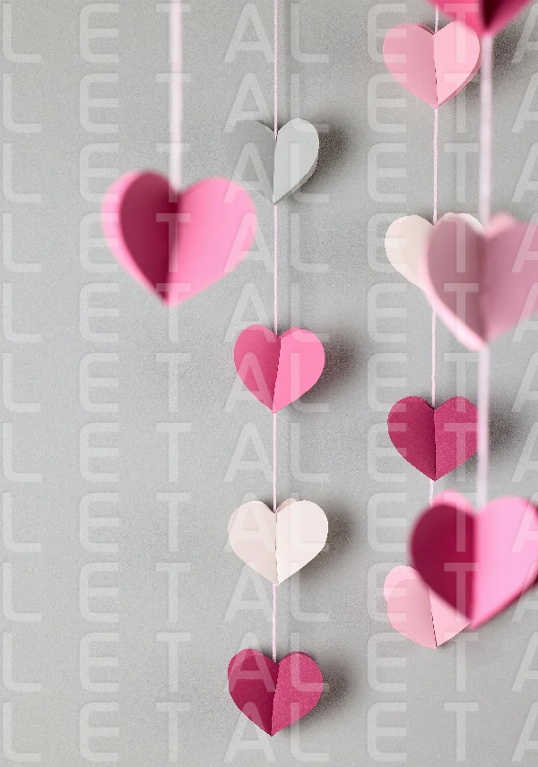 colorful decorative paper hearts