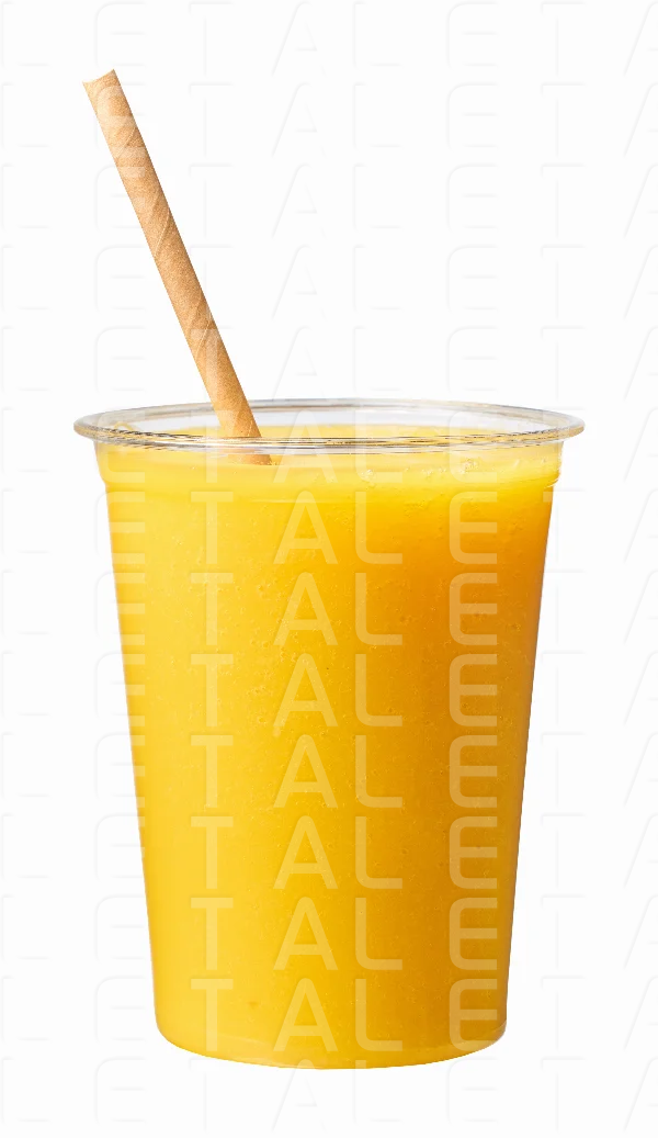 yellow smoothie in take away cup