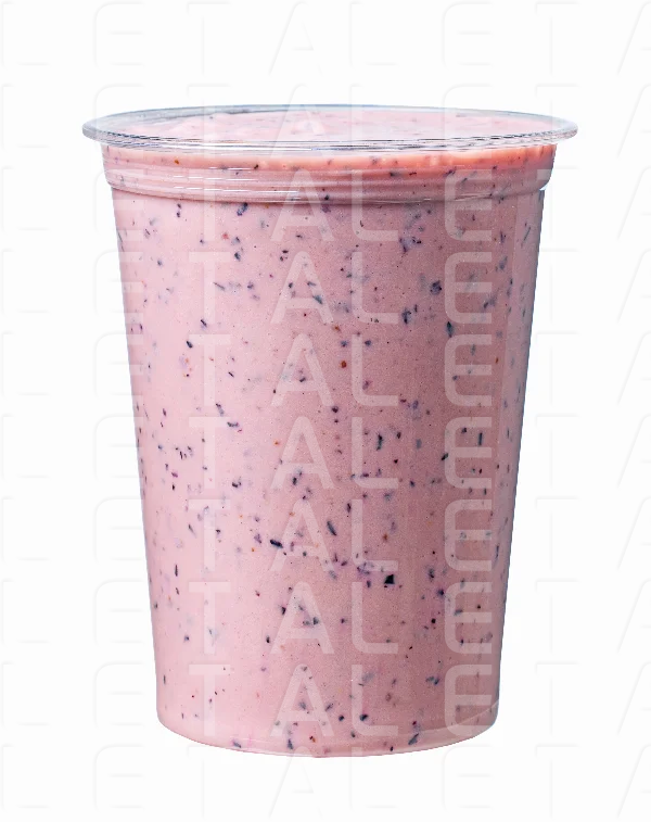 glass of fresh blueberry and jogurt smoothie