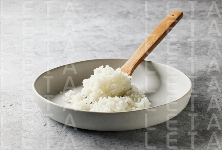 spoon of boiled rice