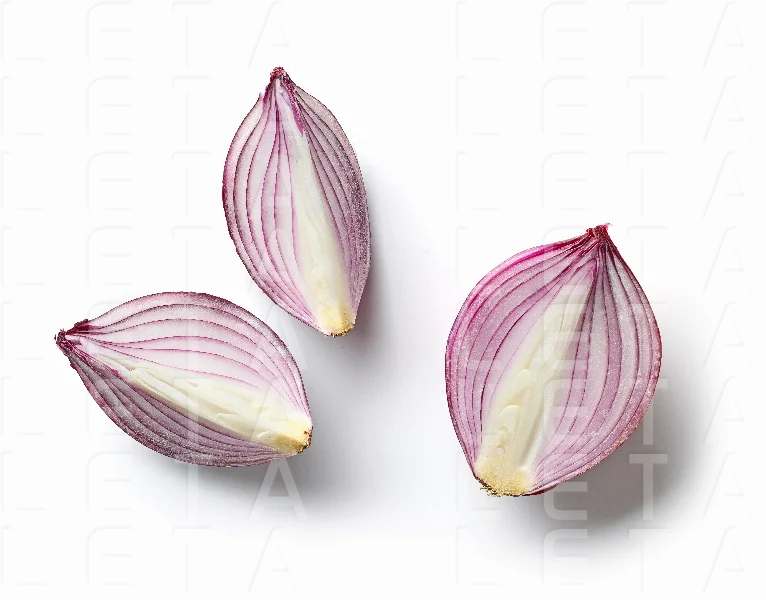 red onion on white background