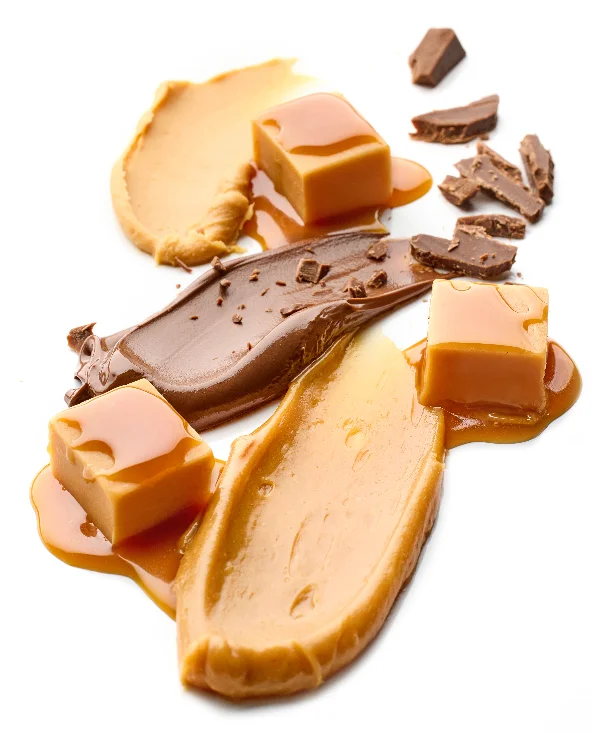 various caramel and chocolate products
