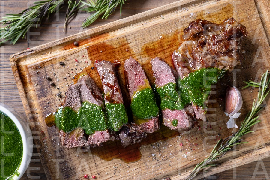freshly grilled sliced steak