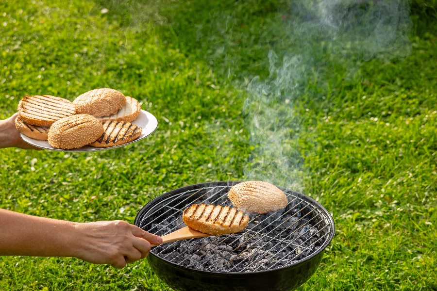 grilled burger bread