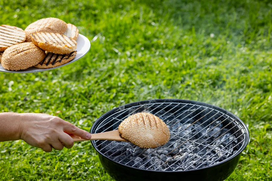 grilled burger bread