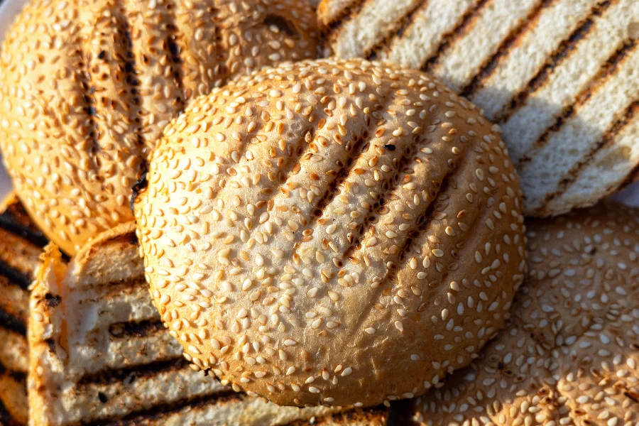 grilled burger bread