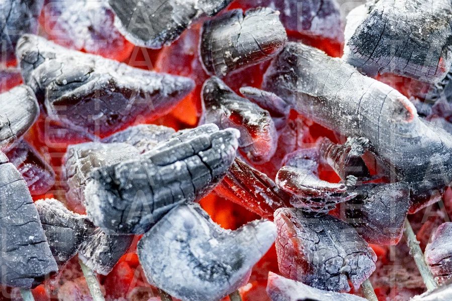 burning grill coals