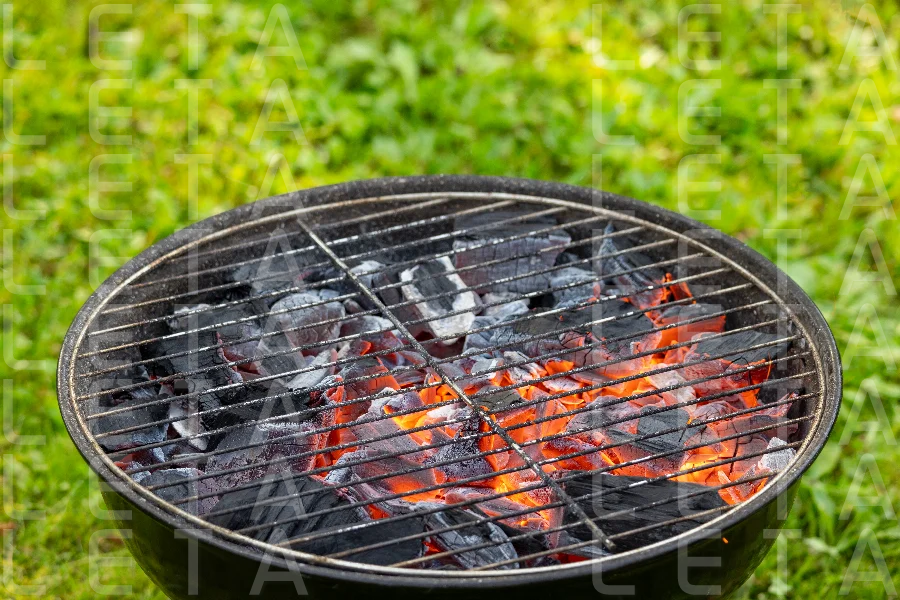 empty burning grill