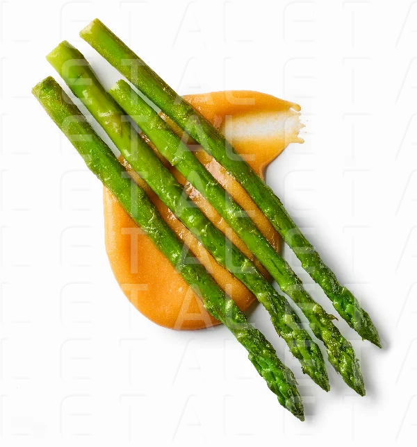 vegetable puree and asparagus