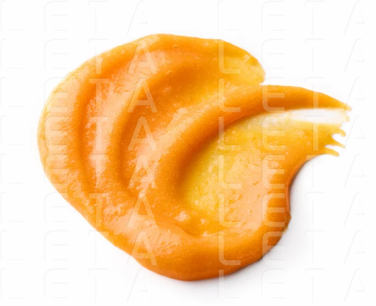 vegetable puree on white background