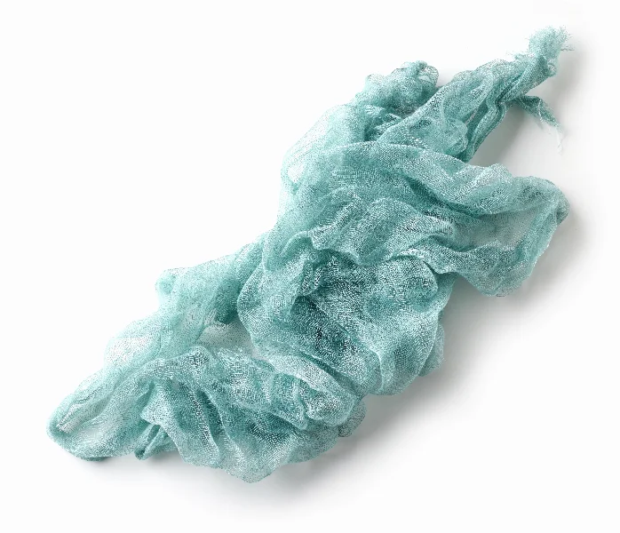 blue crumpled cotton napkin