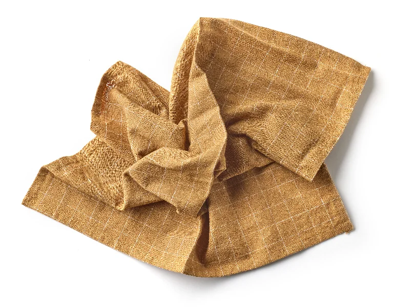 brown crumpled cotton napkin