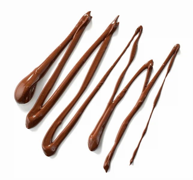 melted chocolate on white background