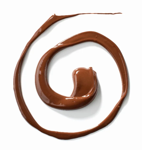 melted chocolate on white background