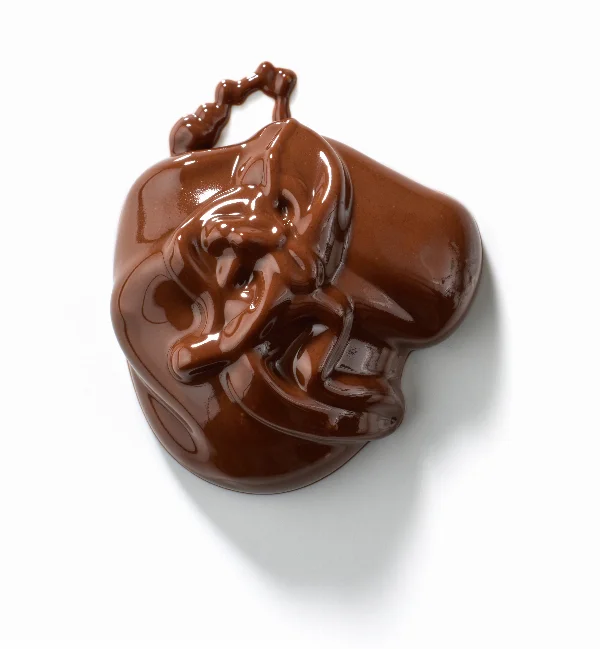 melted chocolate on white background