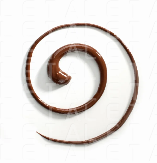 melted chocolate on white background