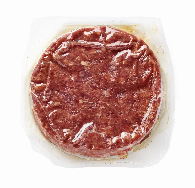 burger meat on white background